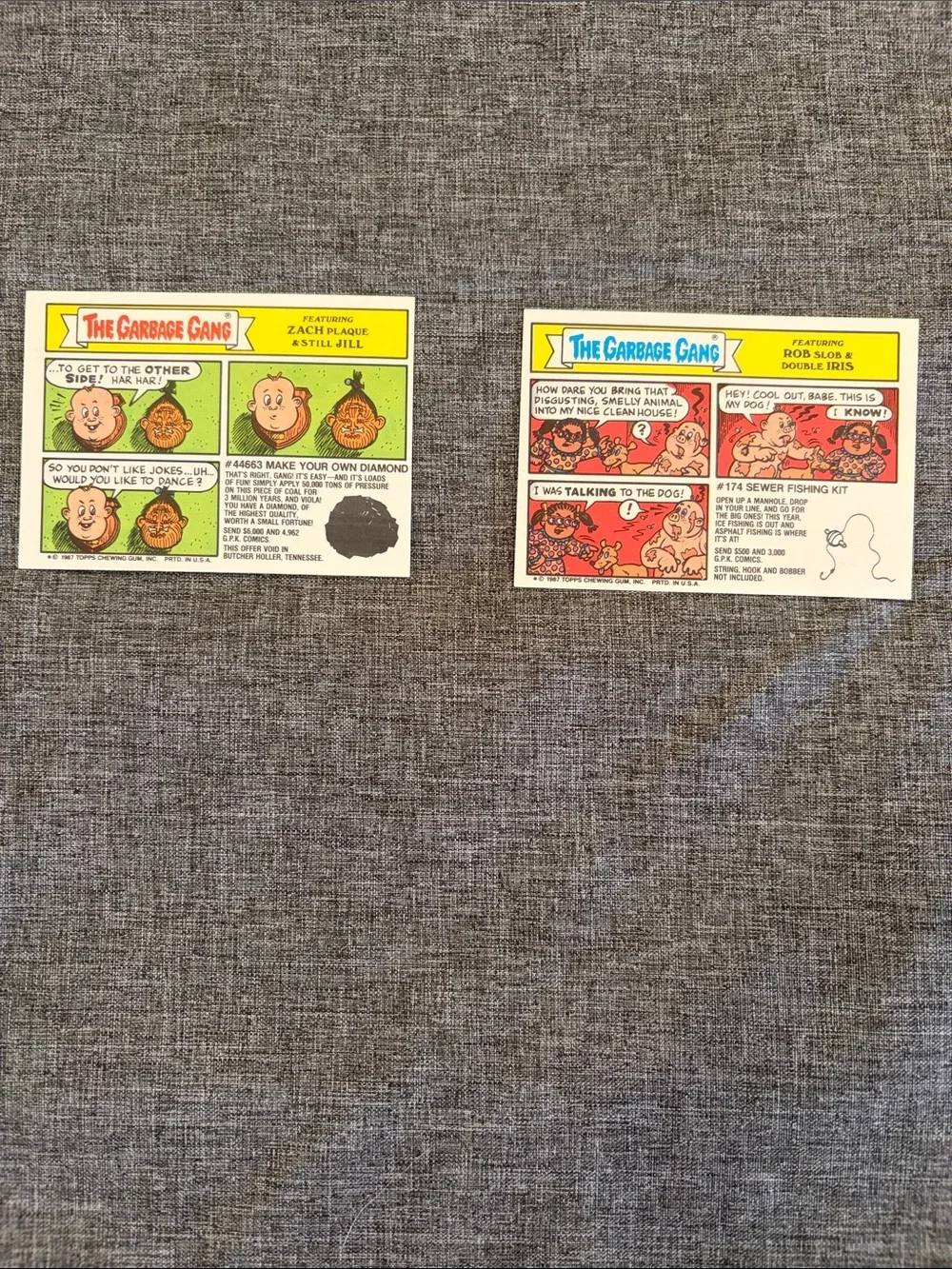 Series ten #379 pair a&b cards, garbage pail kids, Sidney kidney, Locked Dorian